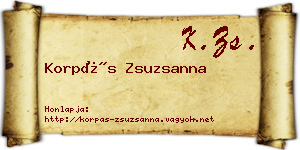 Korpás Zsuzsanna névjegykártya